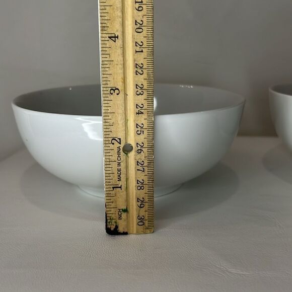 BIA Cordon Bleu Bowls 24 Oz Each Set Of 2  White Porcelain Micro Oven Dishwasher - Picture 6 of 11